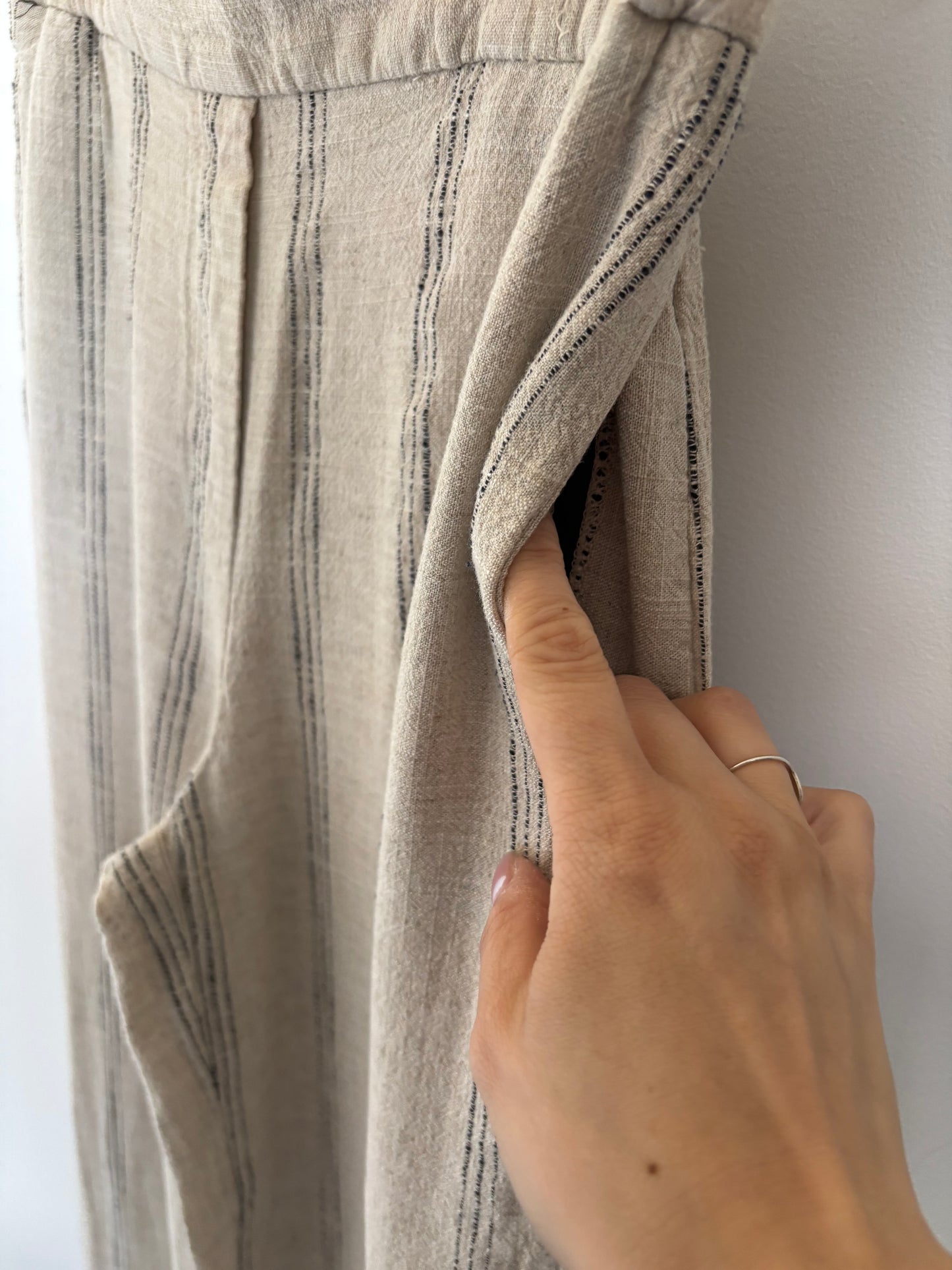 2 Piece Zara Ecru Linen Blend Oversized Set | Small (O21L4)