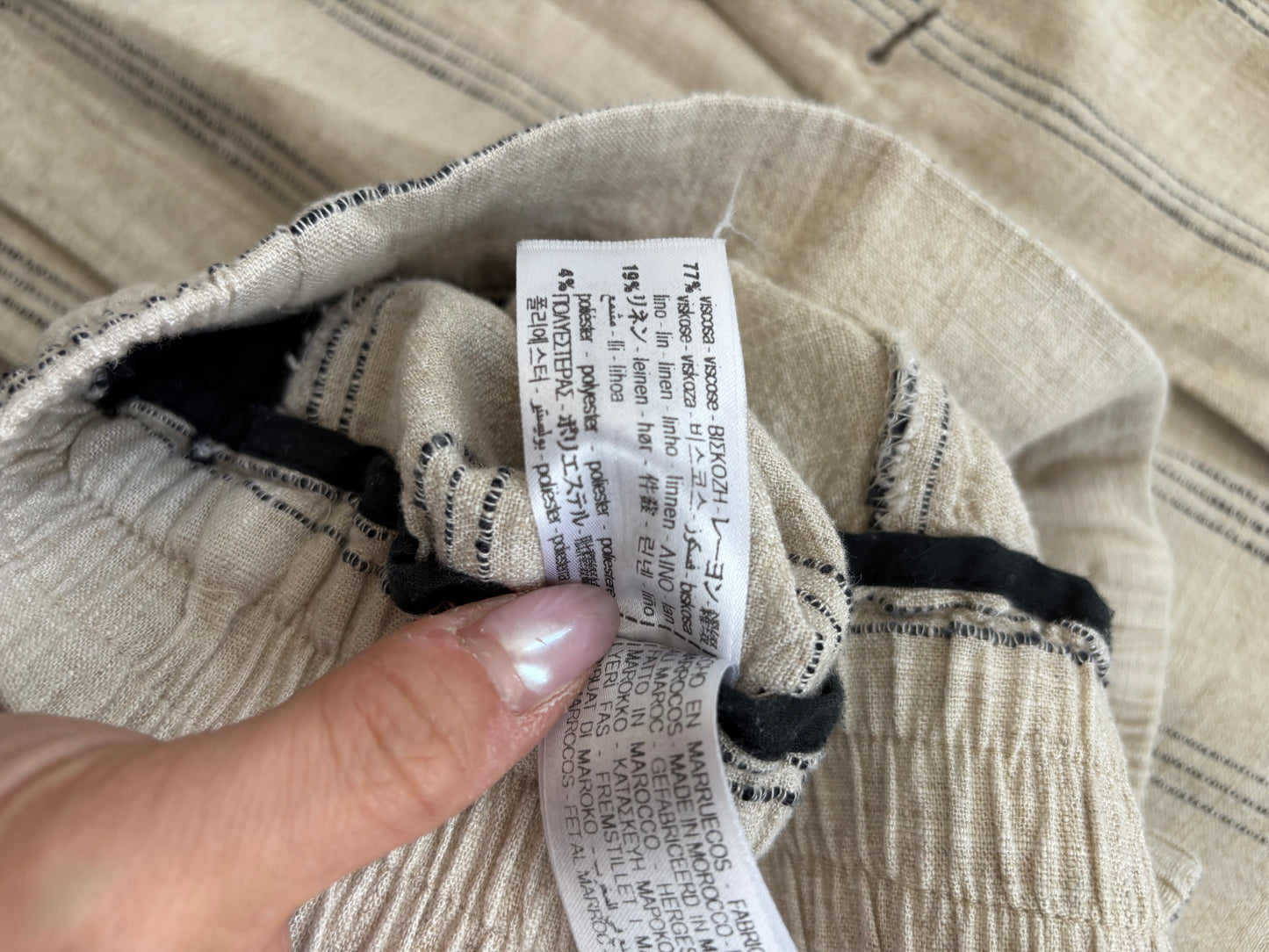 2 Piece Zara Ecru Linen Blend Oversized Set | Small (O21L4)