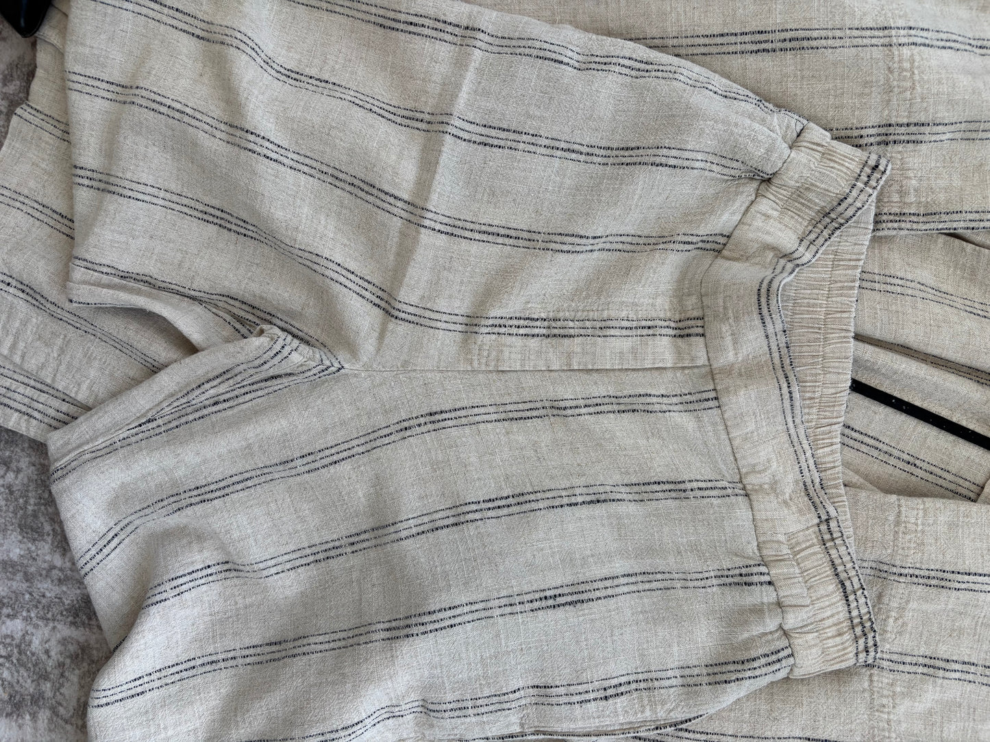 2 Piece Zara Ecru Linen Blend Oversized Set | Small (O21L4)