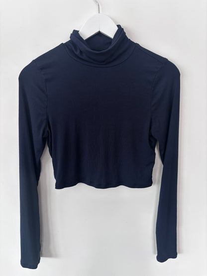 Sunday Best NAVY Freshman Cropped Turtleneck Long Sleeve | Sz Large