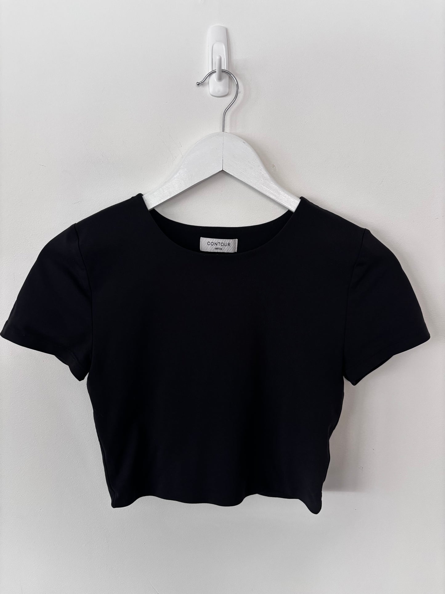 Aritzia Contour Crew Cropped T Black | Medium