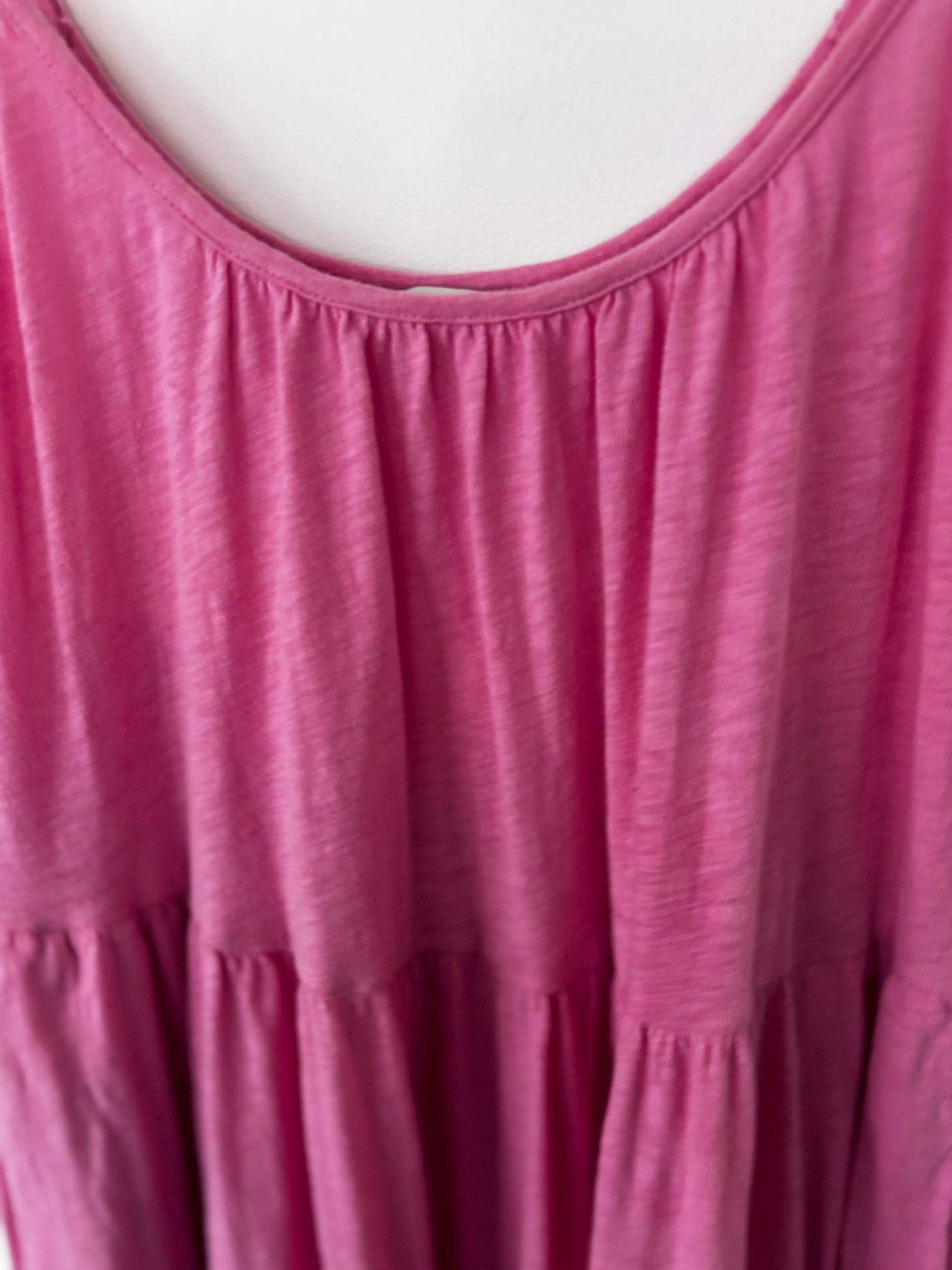 Z Supply Pink Lido Slub Tiered Maxi Dress | Sz XS (Oversized fit)