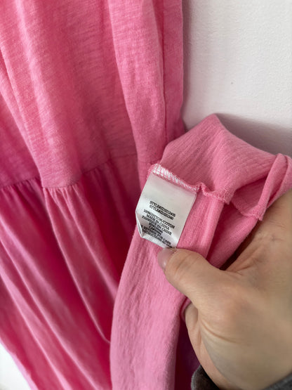 Z Supply Pink Lido Slub Tiered Maxi Dress | Sz XS (Oversized fit)
