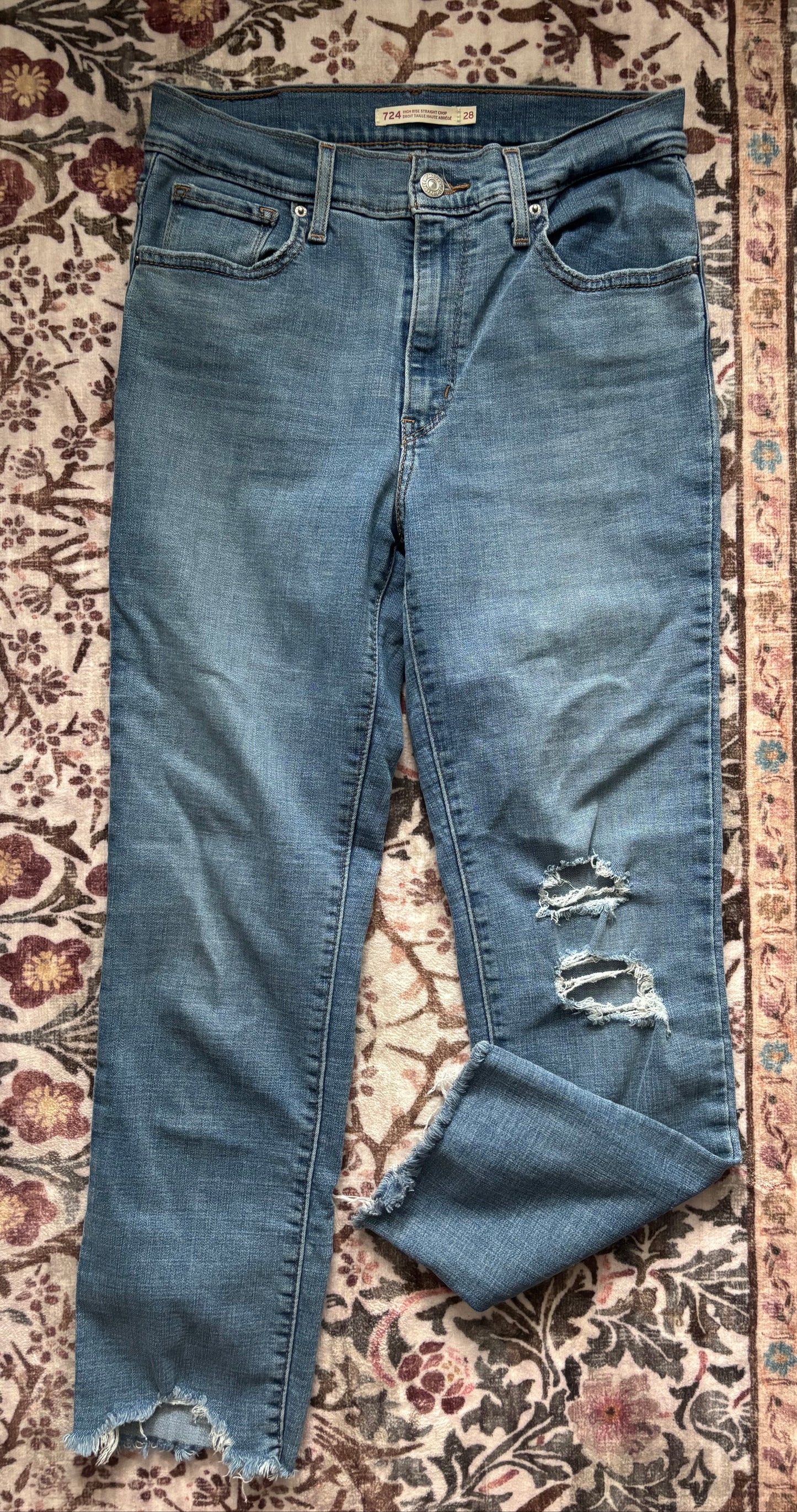 Levi's High Rise Straight Crop Jeans  | Sz 28