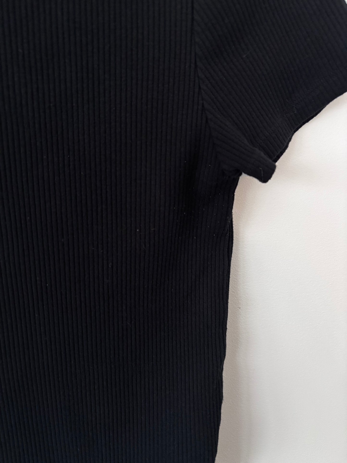 AE Soft Ribbed Black T Shirt | Large