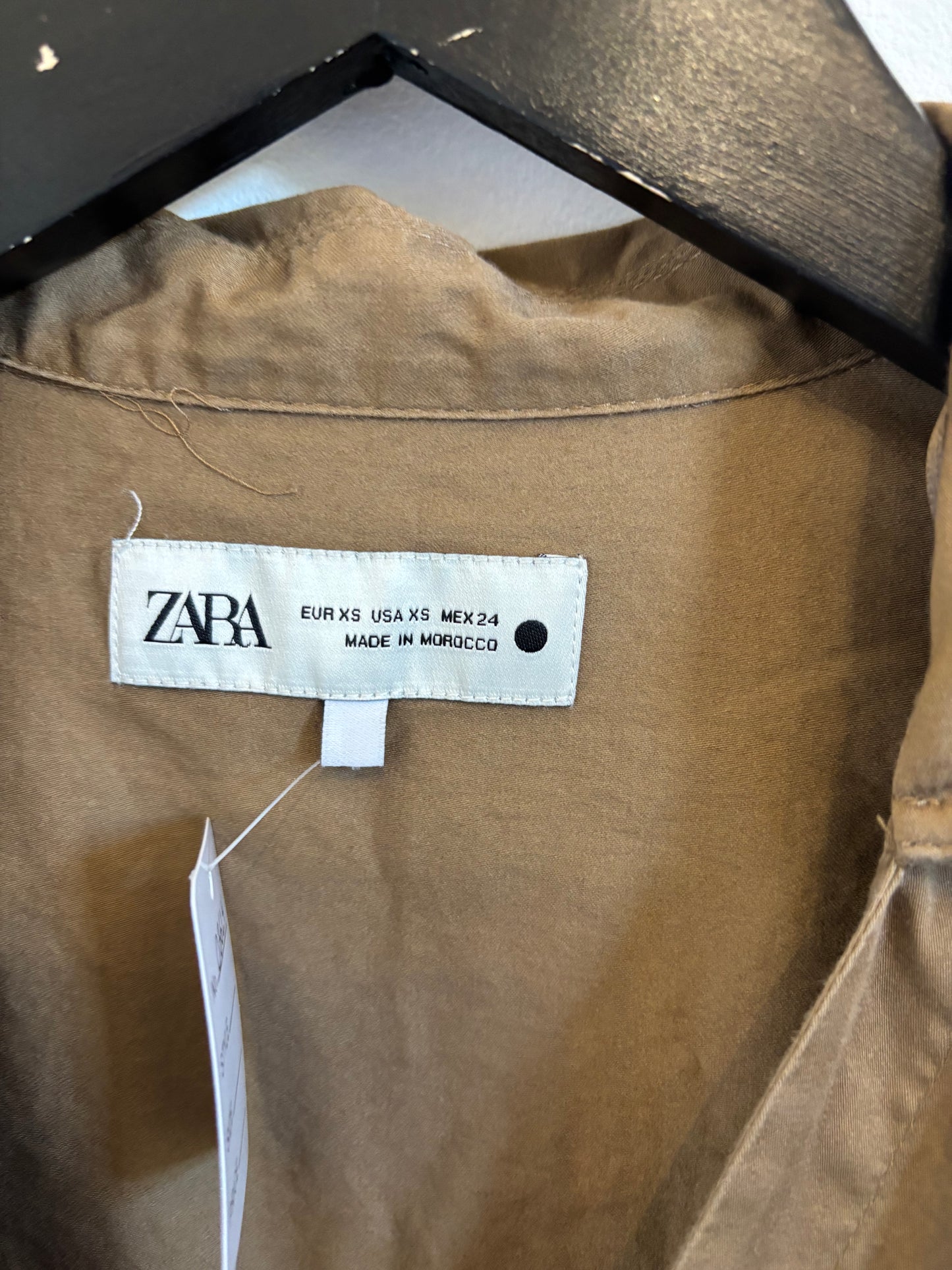 Zara Cotton Trench Button Up Dress | XS (oversized fit) (O36L4)