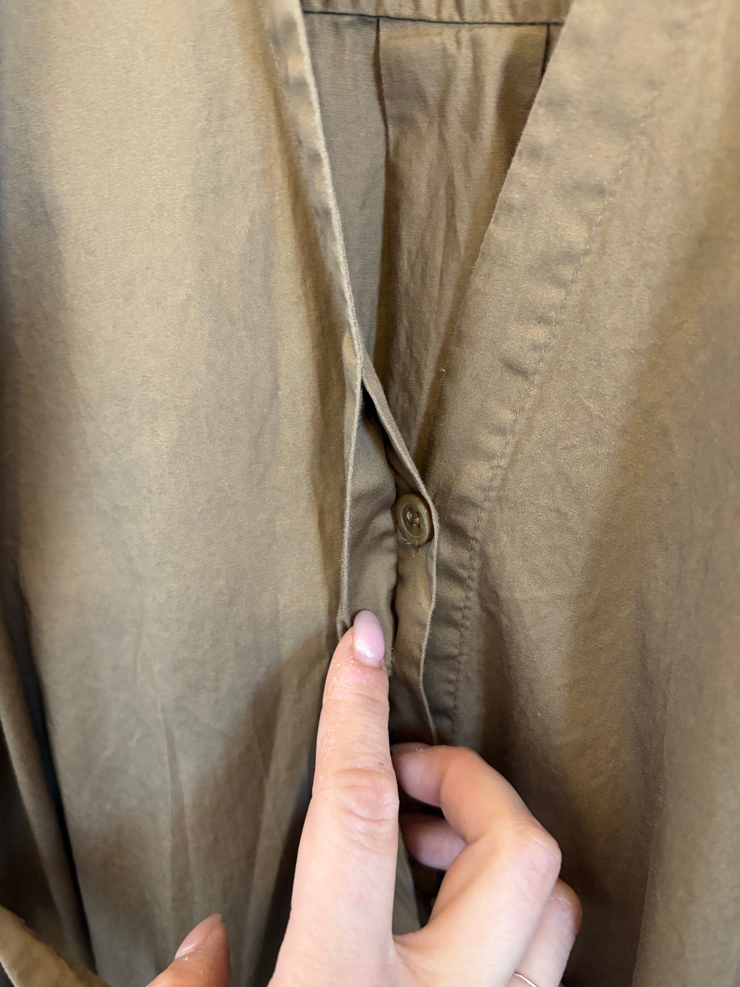 Zara Cotton Trench Button Up Dress | XS (oversized fit) (O36L4)