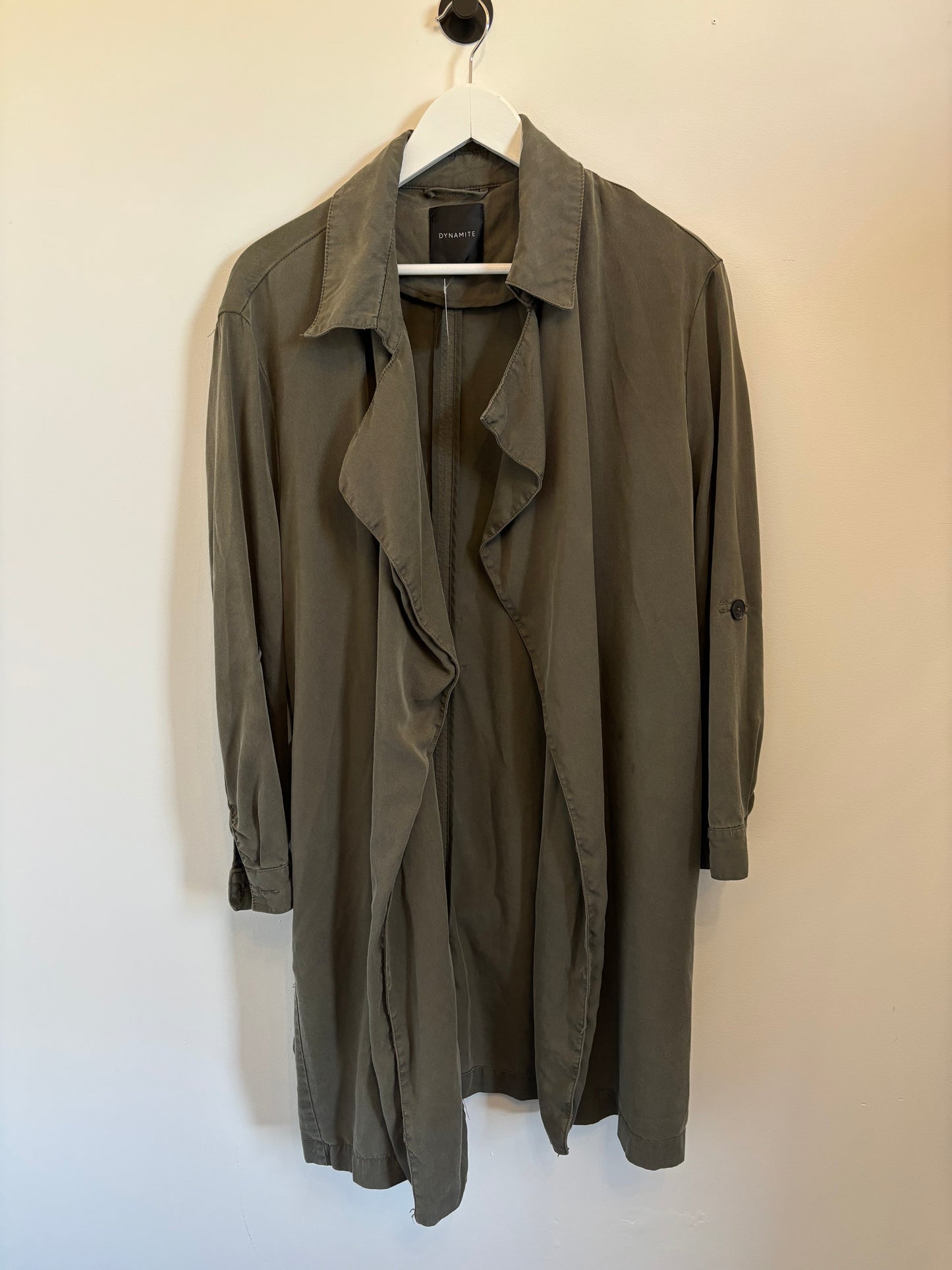 Dynamite Tencel Belted Open Trench Coat | Small (O39L4)