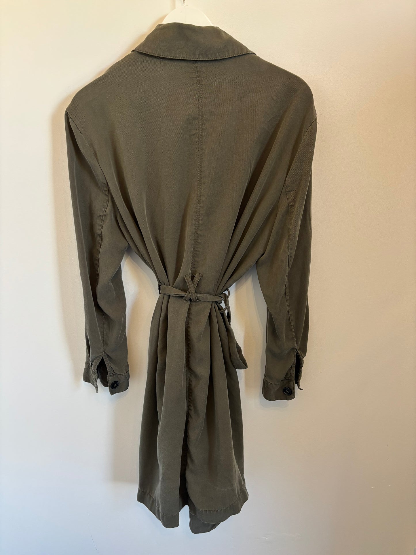 Dynamite Tencel Belted Open Trench Coat | Small (O39L4)