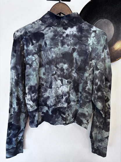 Lululemon Ready to Rulu 1/2 Zip Diamond Eye Tidewater Teal/Grey Pullover | Sz 12 (recommend to size up)