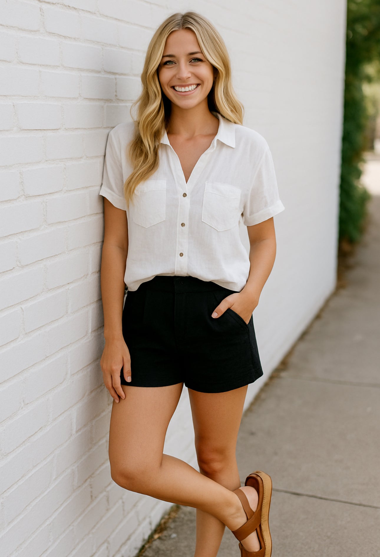 Zara Linen Blend Button Down T Shirt (Tough Love) | Small (oversized)