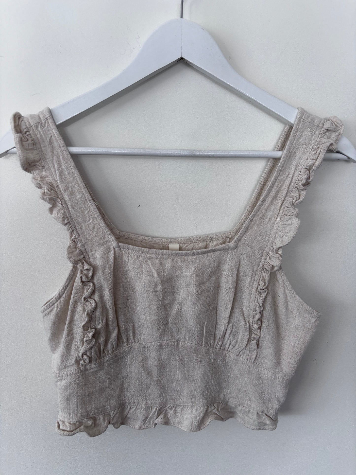 Gentle Fawn Cropped Linen Blend Top | Sz Medium (W3)