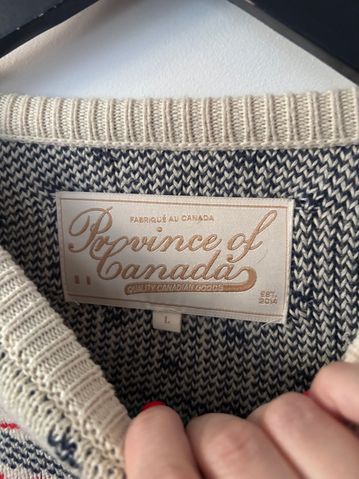 Province of Canada Vintage Inspired Cotton Knit Sweater | Sz Large (fits big)