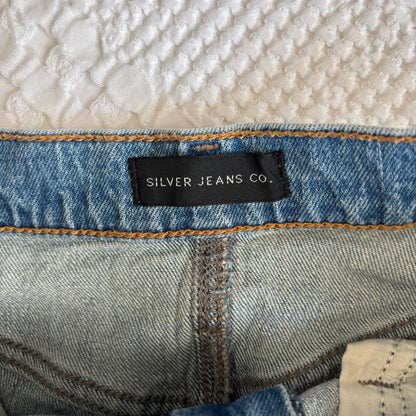 Silver Light Blue Distressed Highly Desirable Denim Shorts | Sz 29 (fit 27/28)
