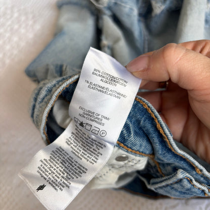 Silver Light Blue Distressed Highly Desirable Denim Shorts | Sz 29 (fit 27/28)