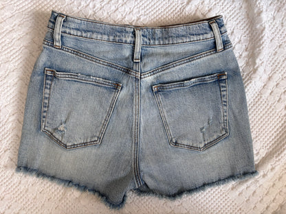 Silver Light Blue Distressed Highly Desirable Denim Shorts | Sz 29 (fit 27/28)