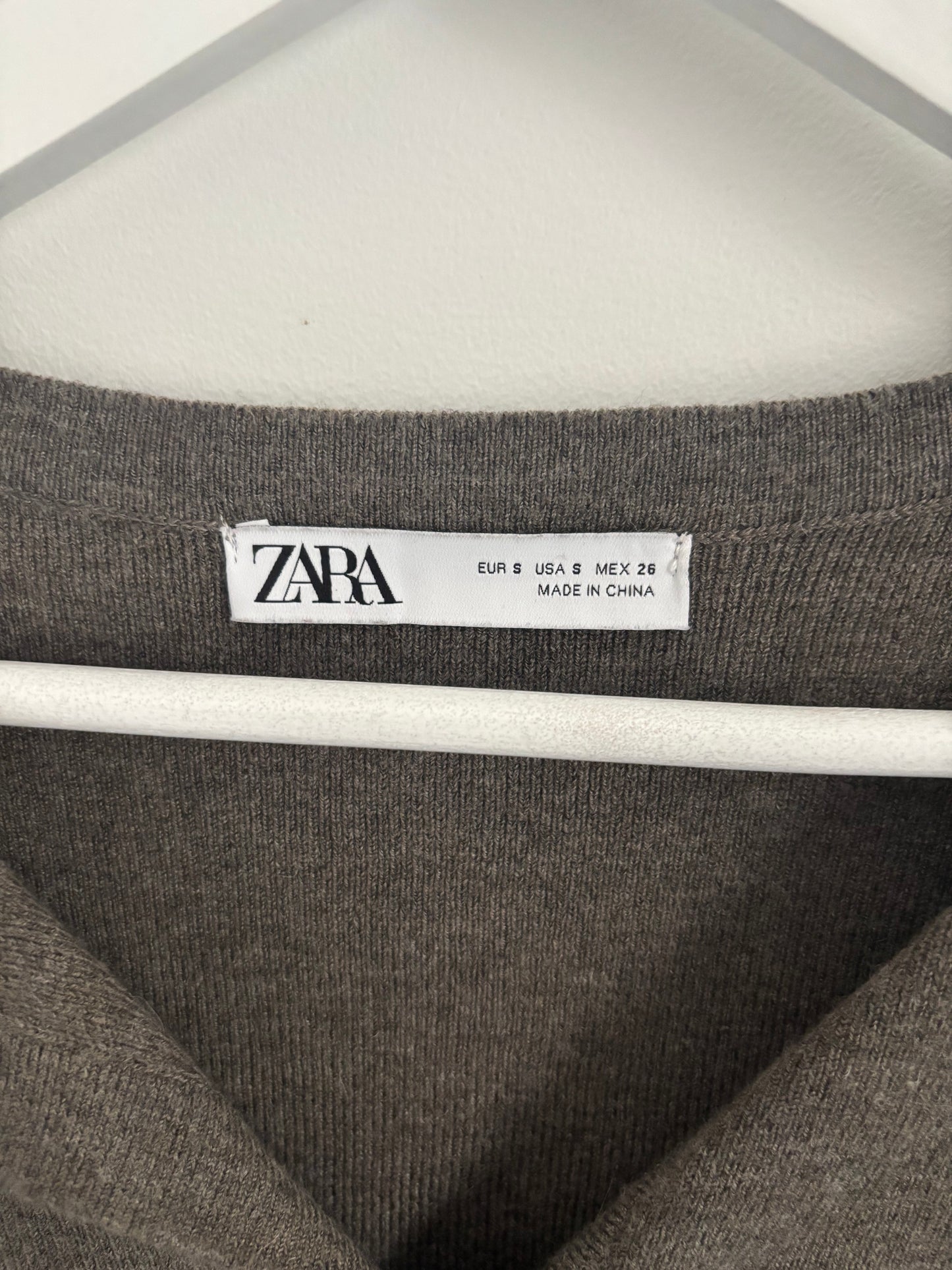 Zara Brown/Grey Soft Cardigan | Small (O132C1)