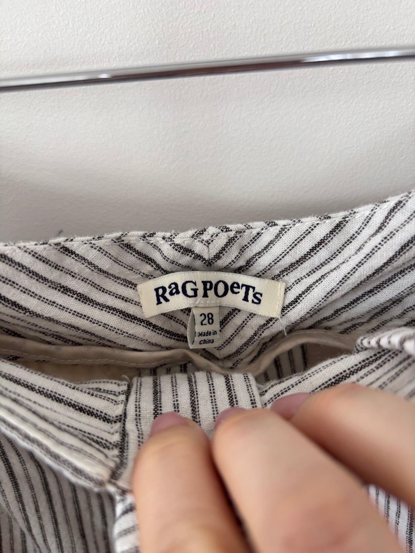 Rag Poets Striped Linen Shorts | Sz 28 (fit small)