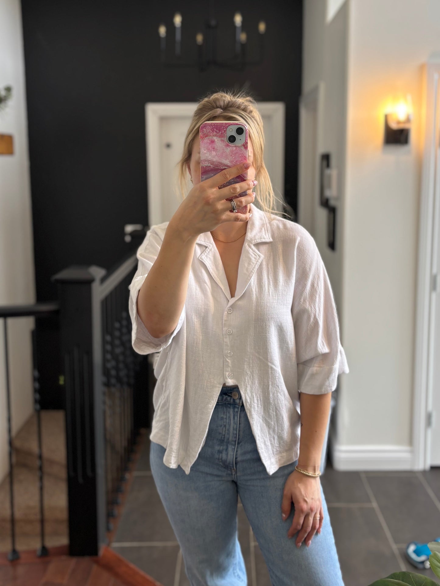 Madison the Label Linen Blend Top | Small