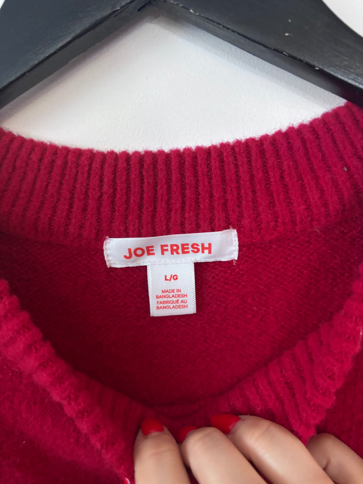Joe Fresh Red Crewneck Sweater | Sz Large
