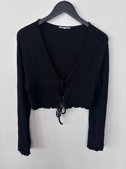 Primark Tie-Front Lettuce Trim Top |  Sz Small