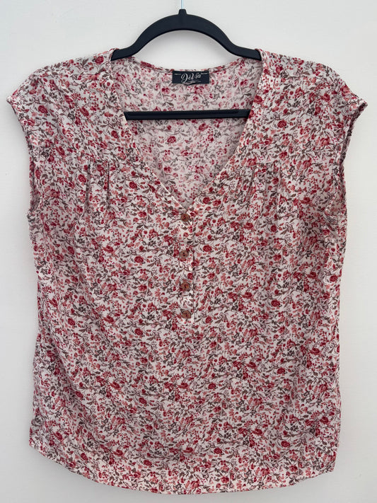 Devia Red/Brown Floral Top | Large