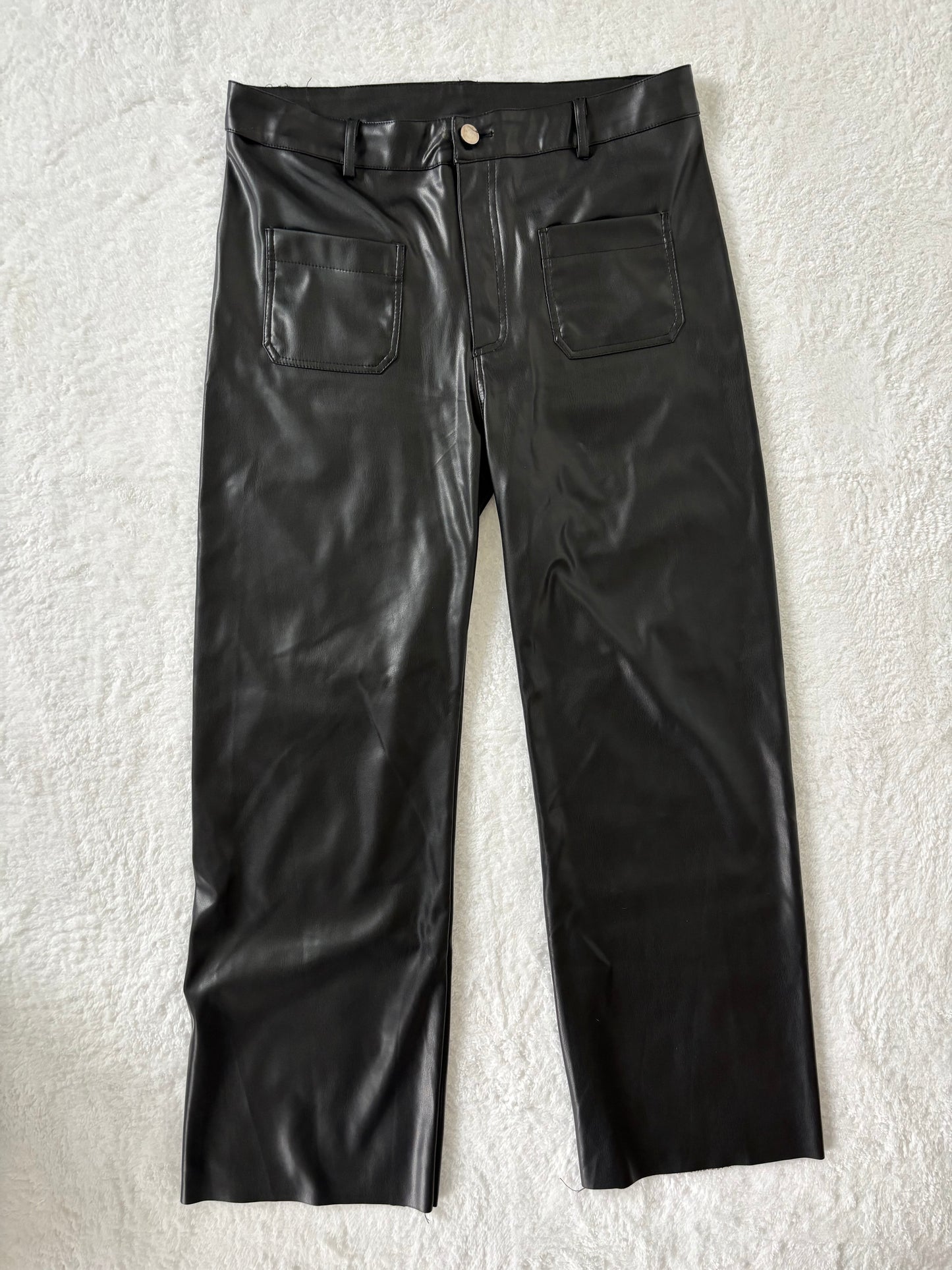 Dex Faux Leather High Rise Pants | Medium (O79G1)