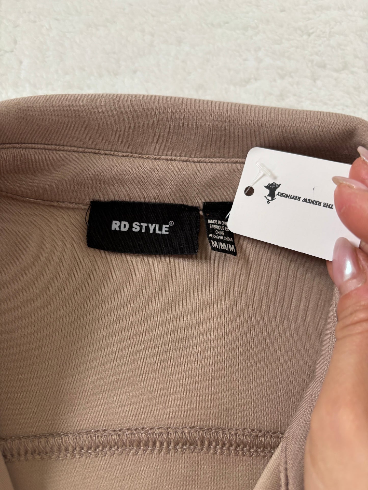 RD Style Light Brown Button Up Shirt  | Medium (fits generous) (O85G1)