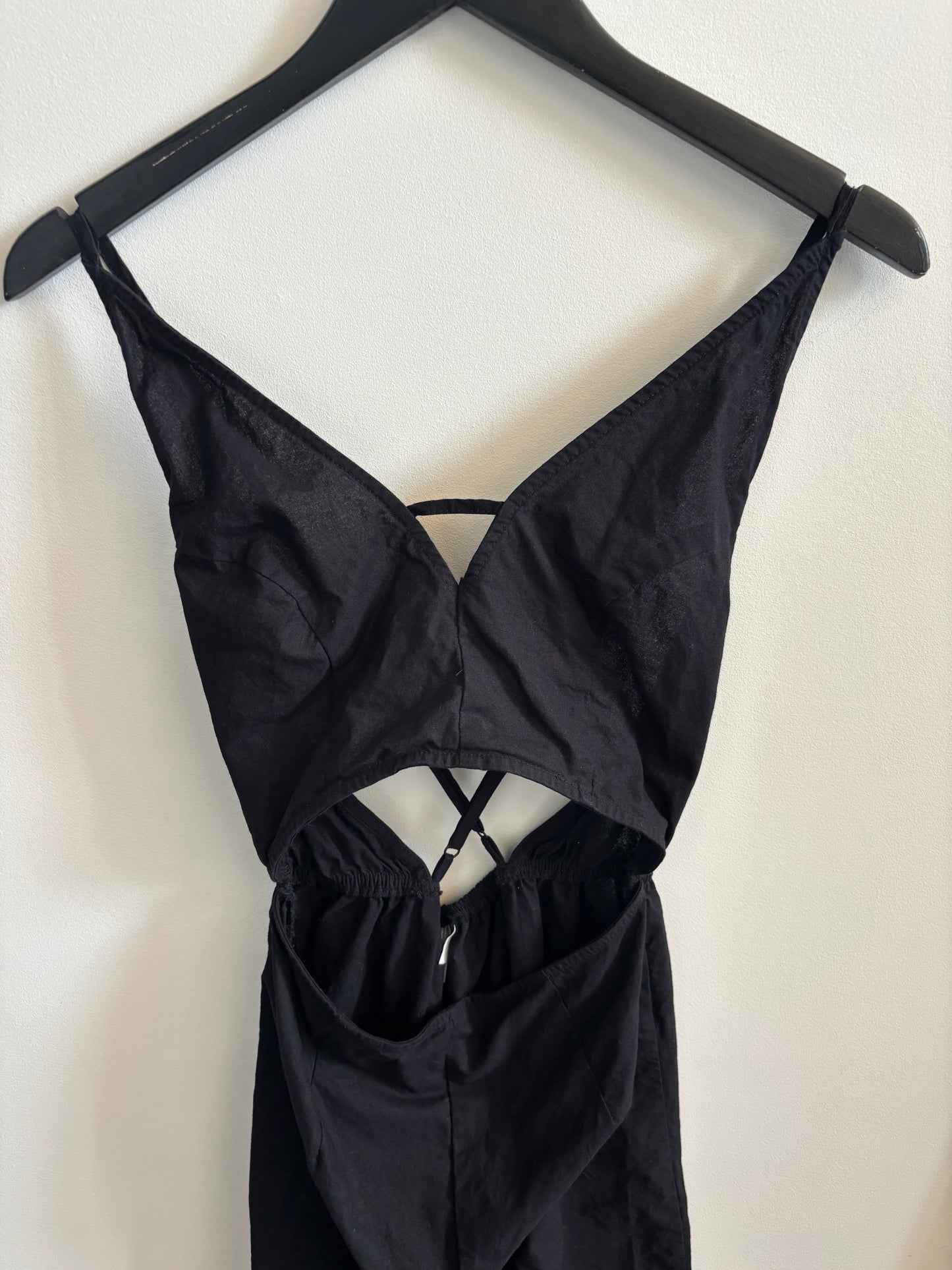 ASOS Black Wide Leg Cutout Jumpsuit | 6