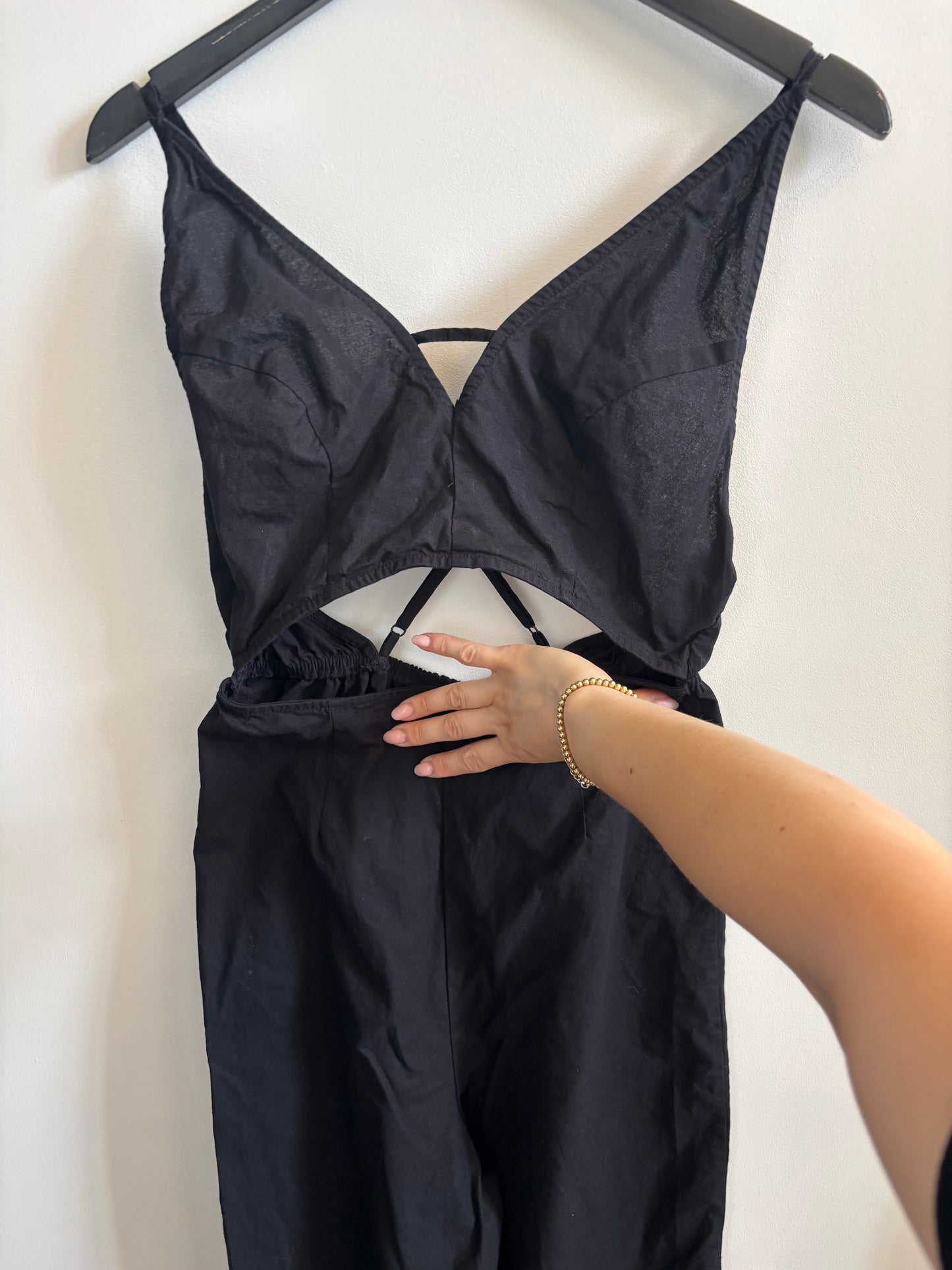 ASOS Black Wide Leg Cutout Jumpsuit | 6