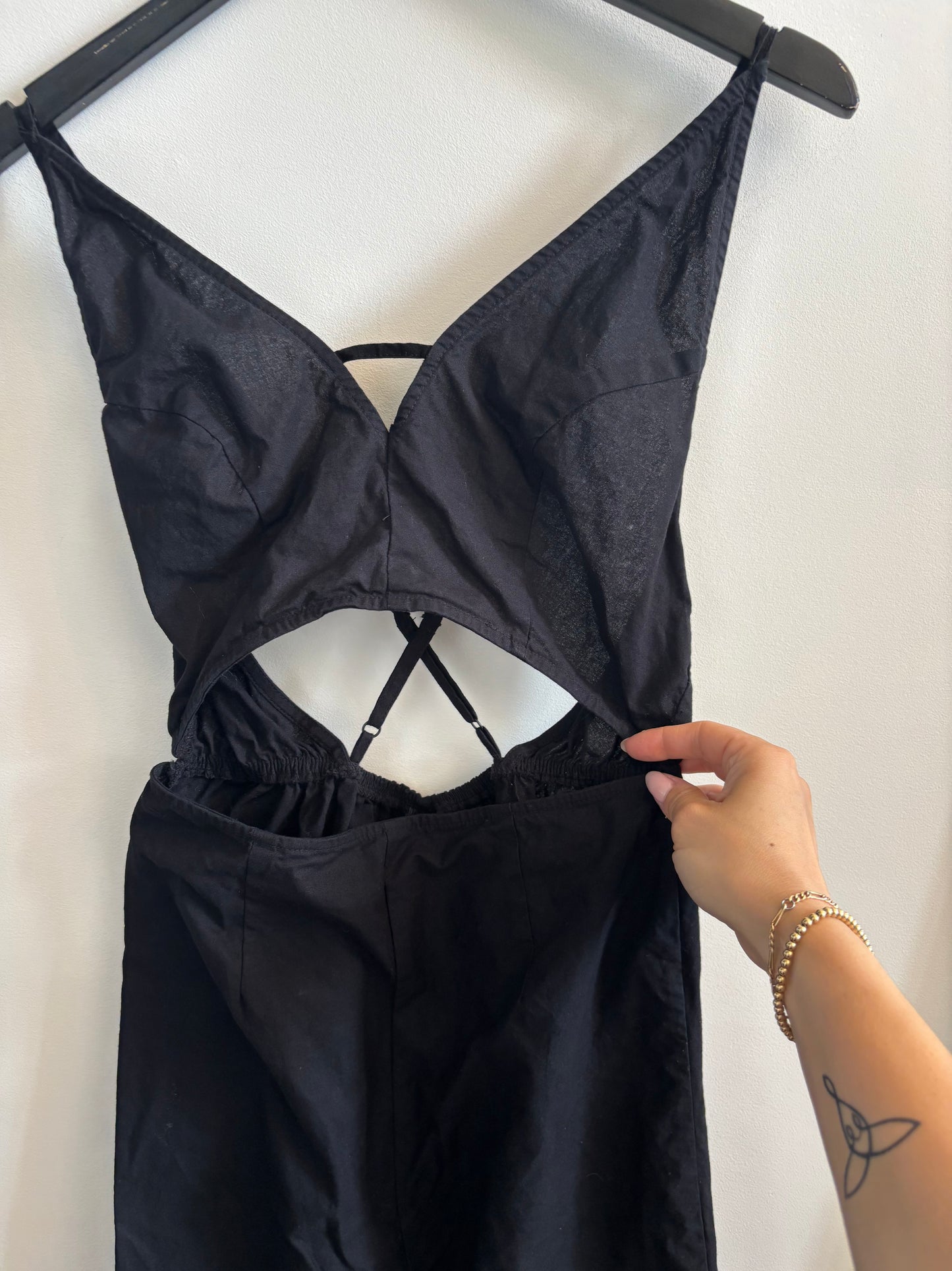 ASOS Black Wide Leg Cutout Jumpsuit | 6