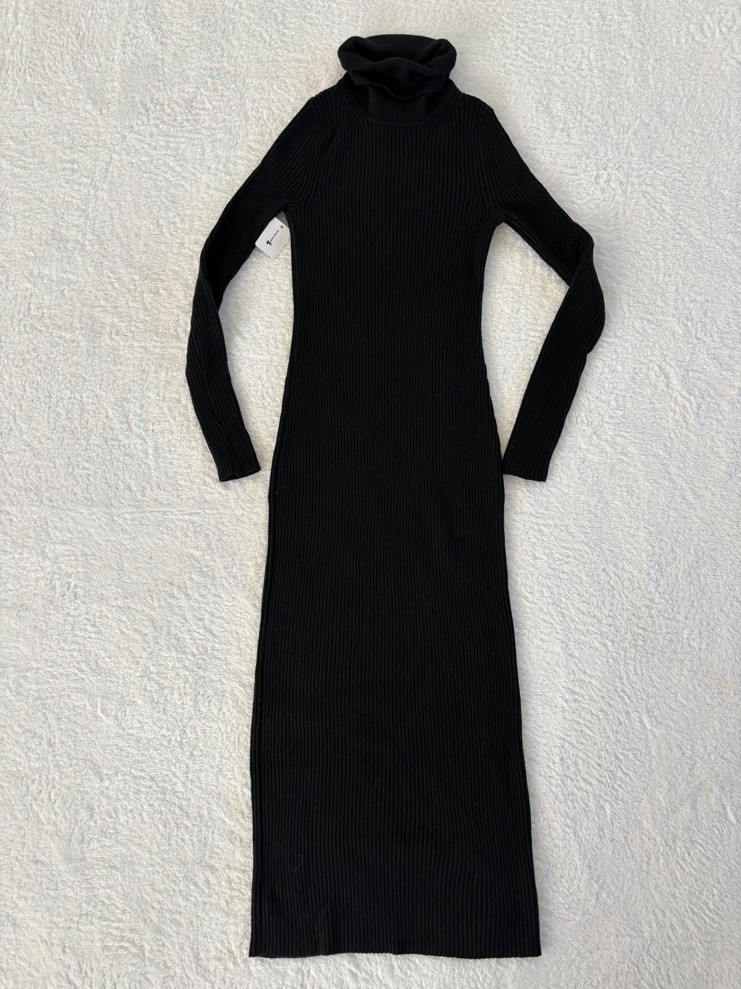 Gap Black Ribbed Turtleneck Sweater Dress | XS (O22L4)