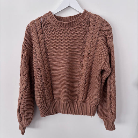 Dex Cable Knit Oversized Brown Pullover | Sz Medium