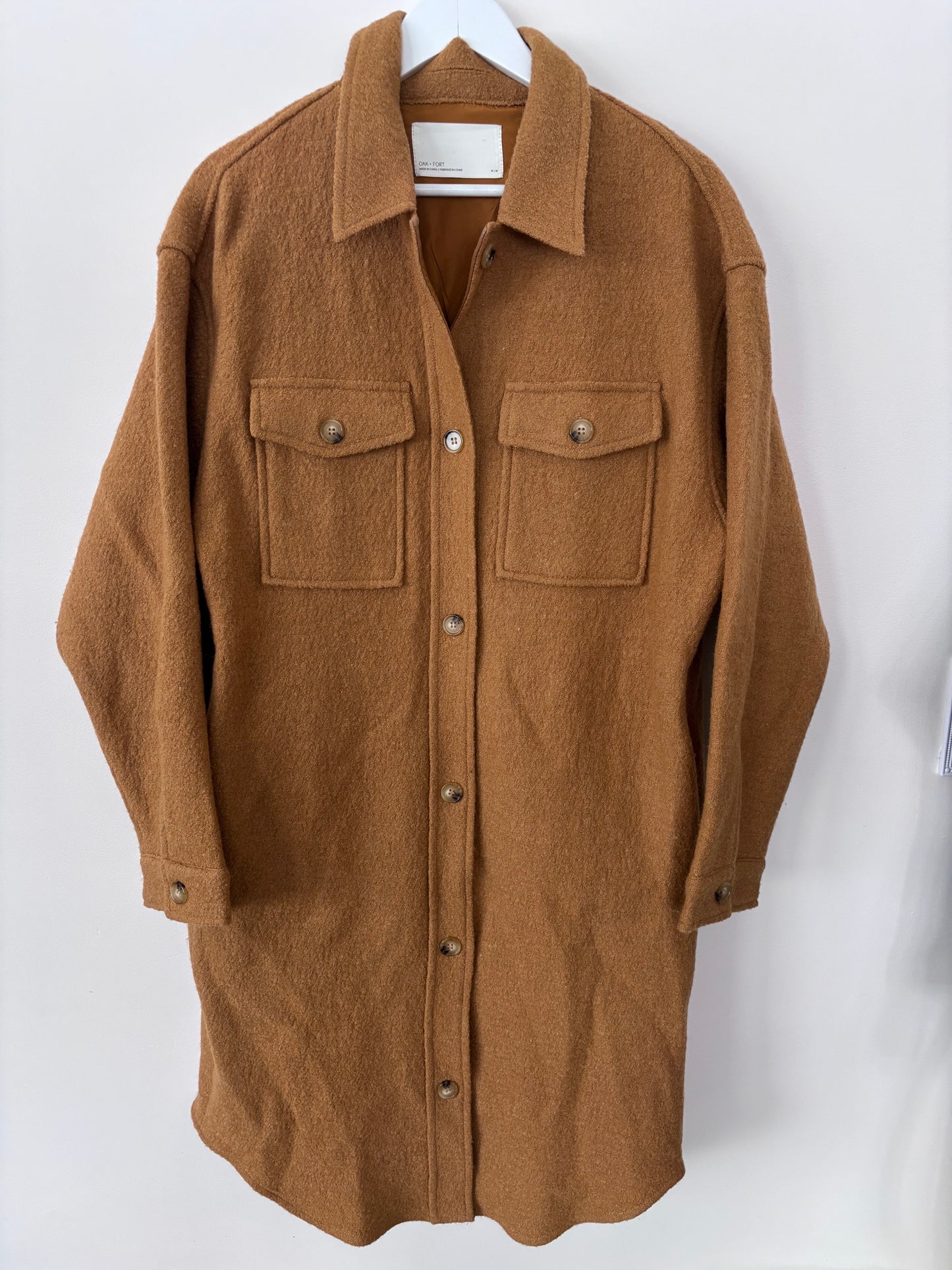 Oak & Fort Wool Jacket in Camel Colour | Sz Medium (oversized)