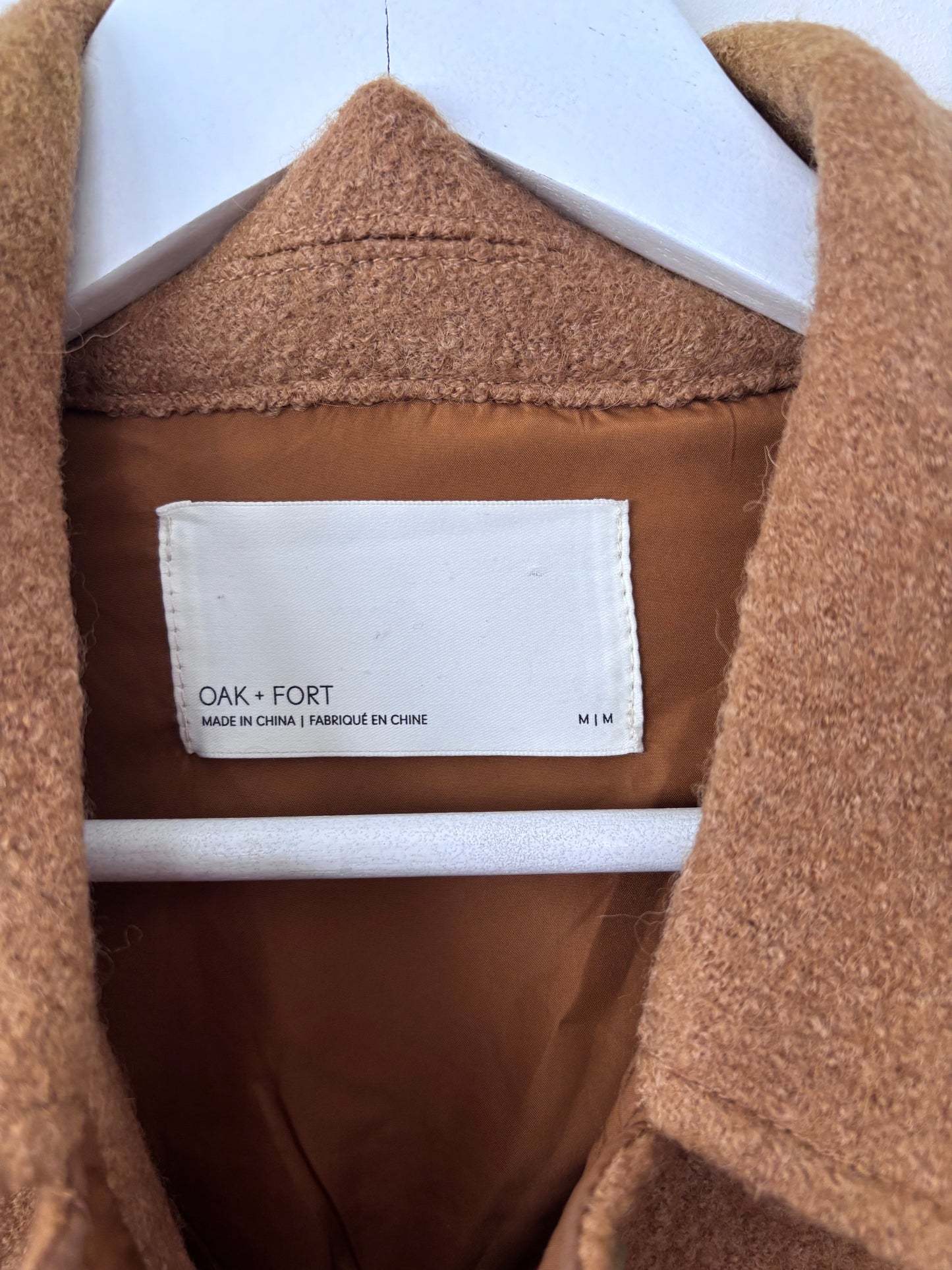 Oak & Fort Wool Jacket in Camel Colour | Sz Medium (oversized)