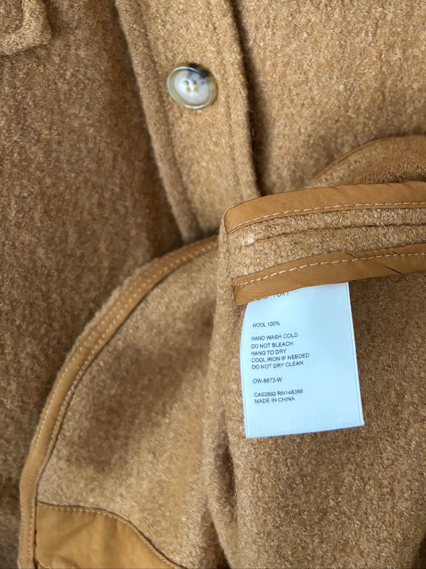 Oak & Fort Wool Jacket in Camel Colour | Sz Medium (oversized)