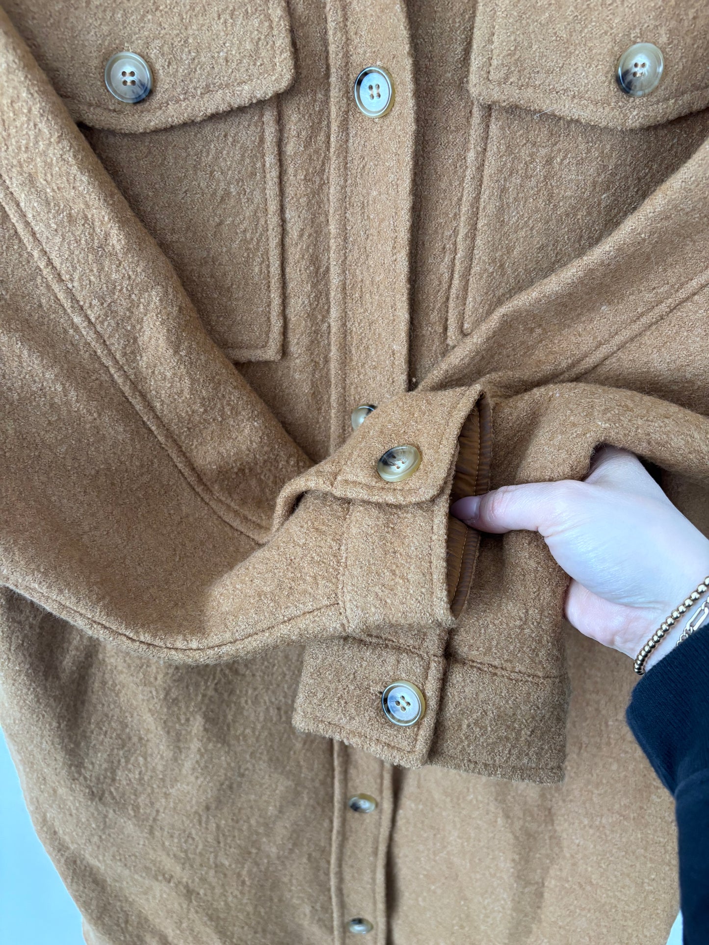 Oak & Fort Wool Jacket in Camel Colour | Sz Medium (oversized)
