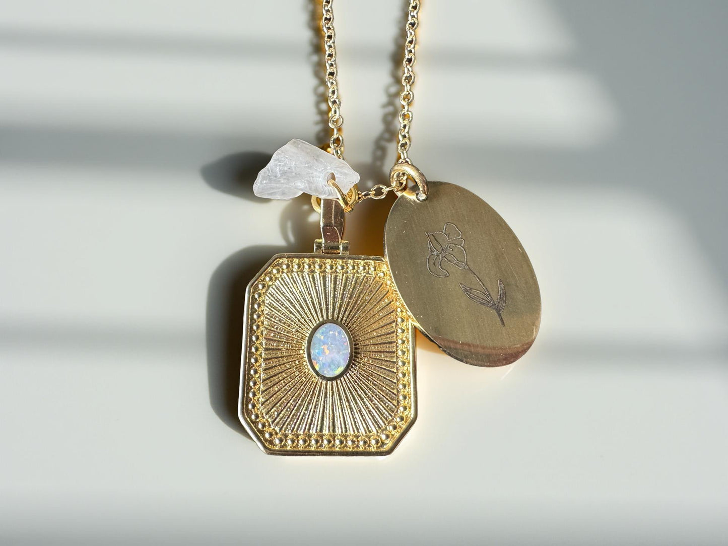 Gold Charm Cluster Necklace
