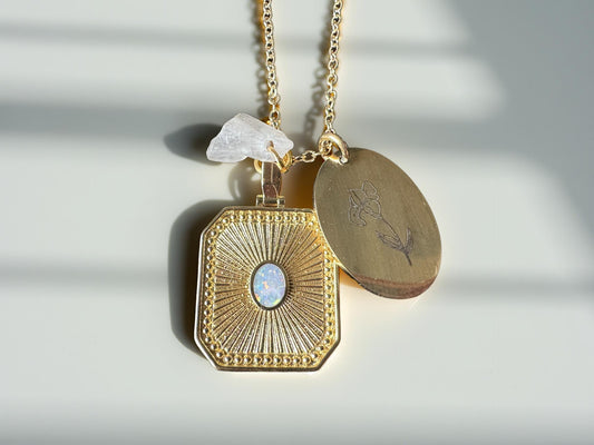 Gold Charm Cluster Necklace
