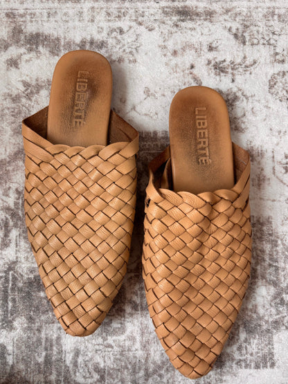 Liberte Leather Prague Woven Mules | Sz 8