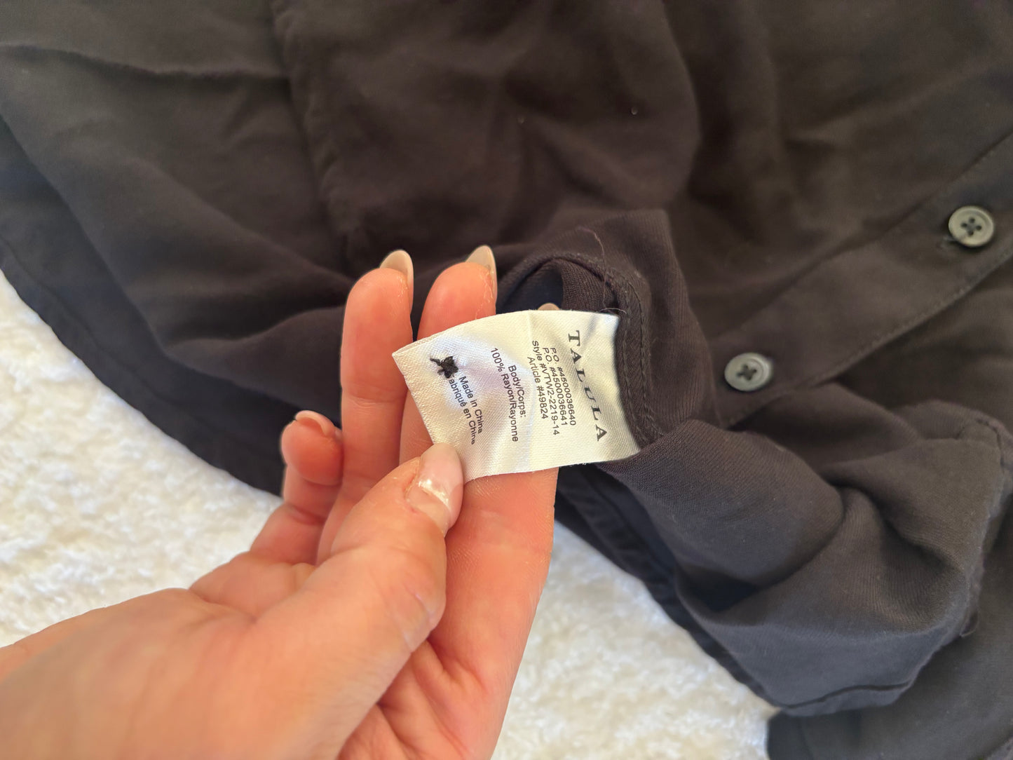 Talula / Aritzia Black Button Down | Small (O150B11)