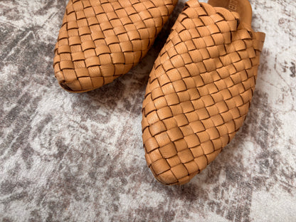 Liberte Leather Prague Woven Mules | Sz 8