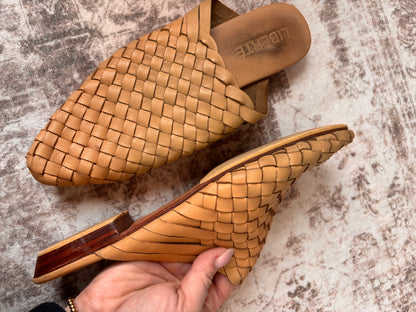 Liberte Leather Prague Woven Mules | Sz 8