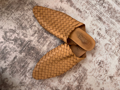 Liberte Leather Prague Woven Mules | Sz 8