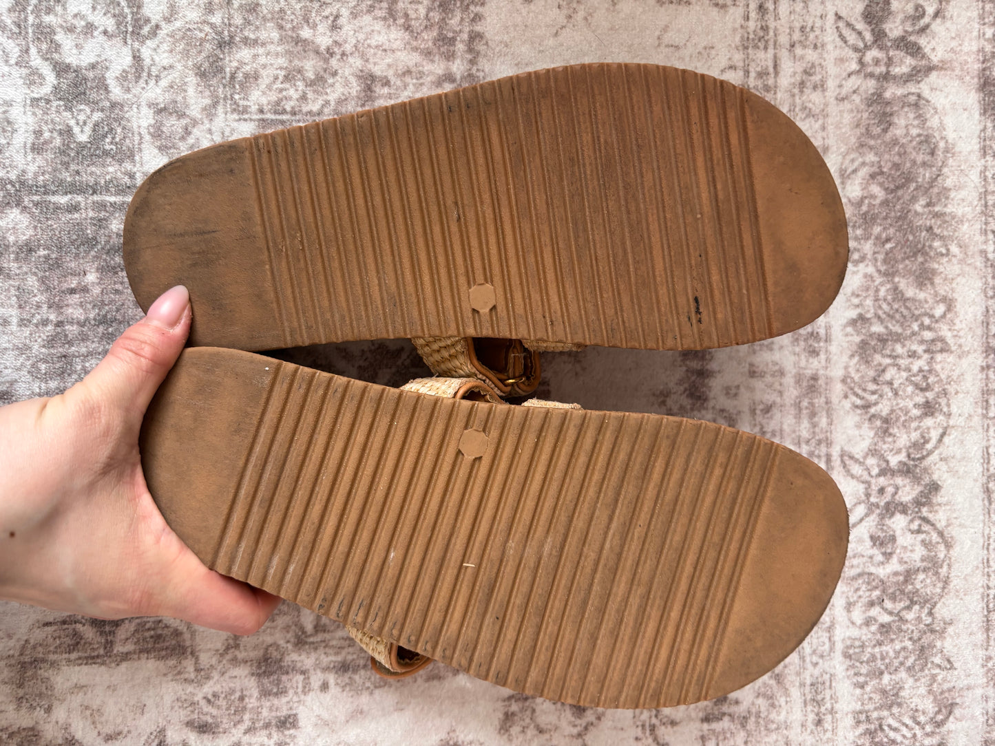 Steve Madden Mayven Natural Slide Sandals | Sz 8