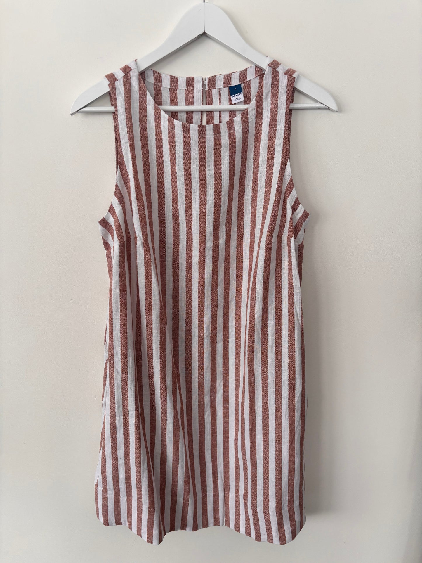 Old Navy Linen Blend Striped Shift Dress  | Sz Medium