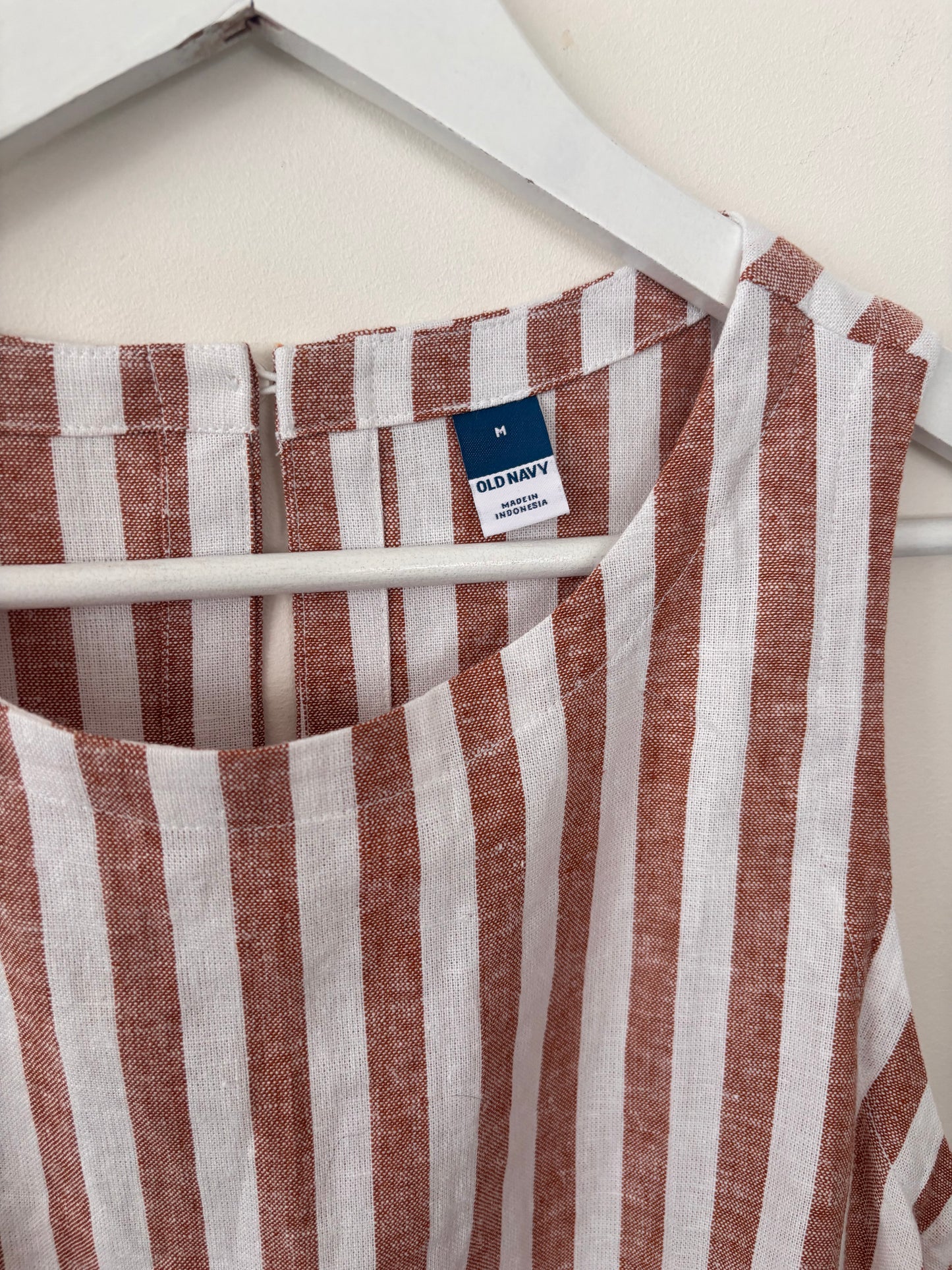 Old Navy Linen Blend Striped Shift Dress  | Sz Medium