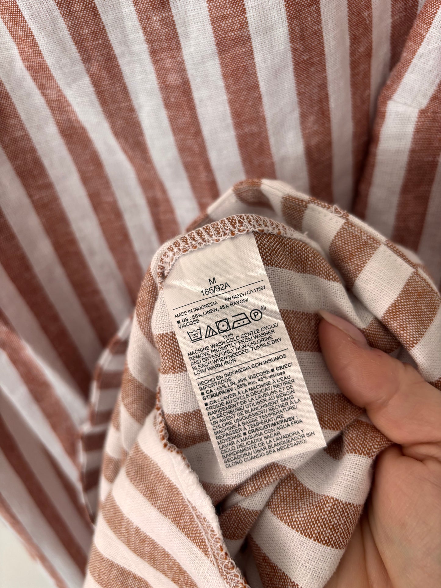 Old Navy Linen Blend Striped Shift Dress  | Sz Medium