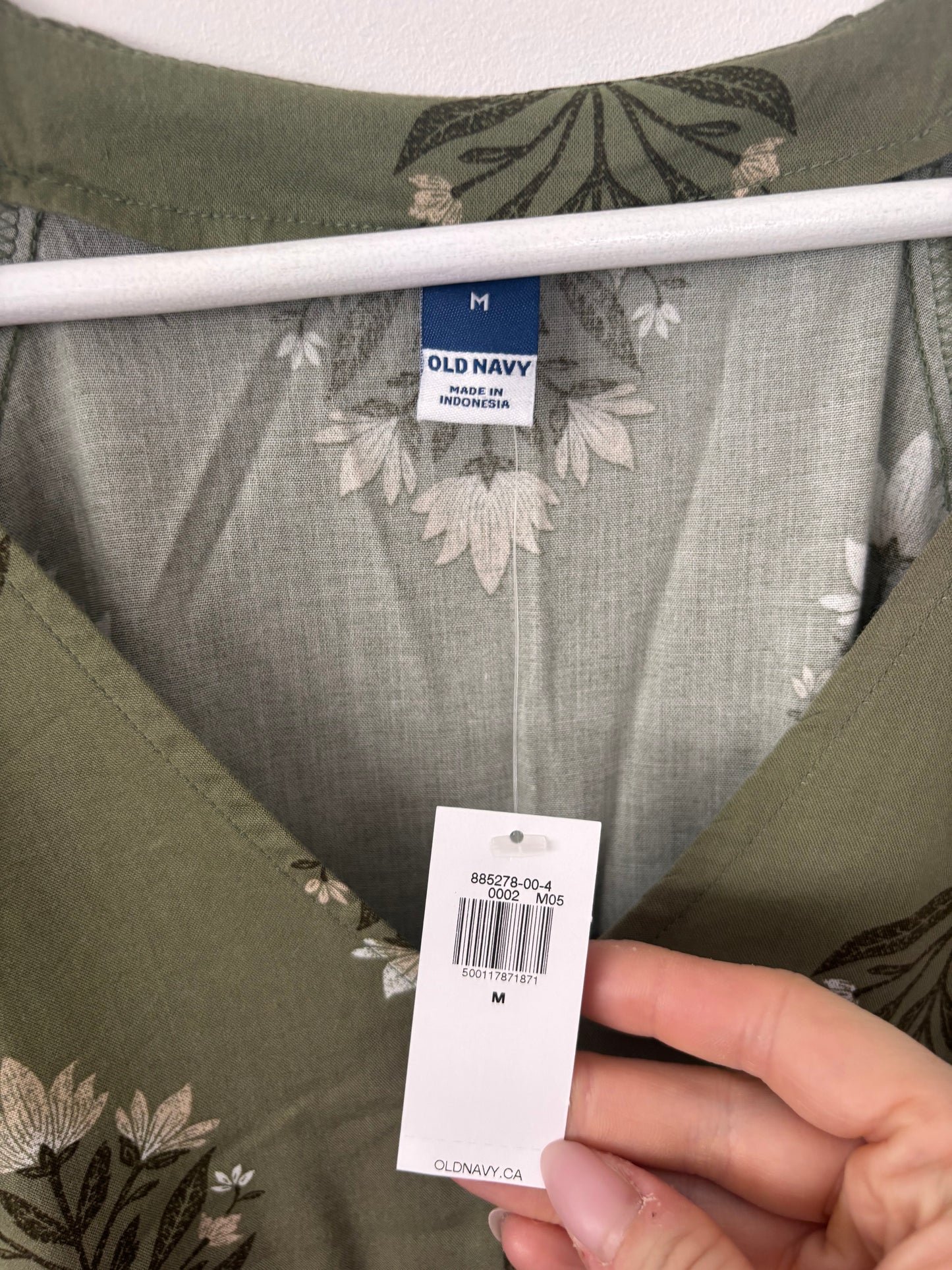 Old Navy Green Printed Swing Dress NWT | Sz Medium