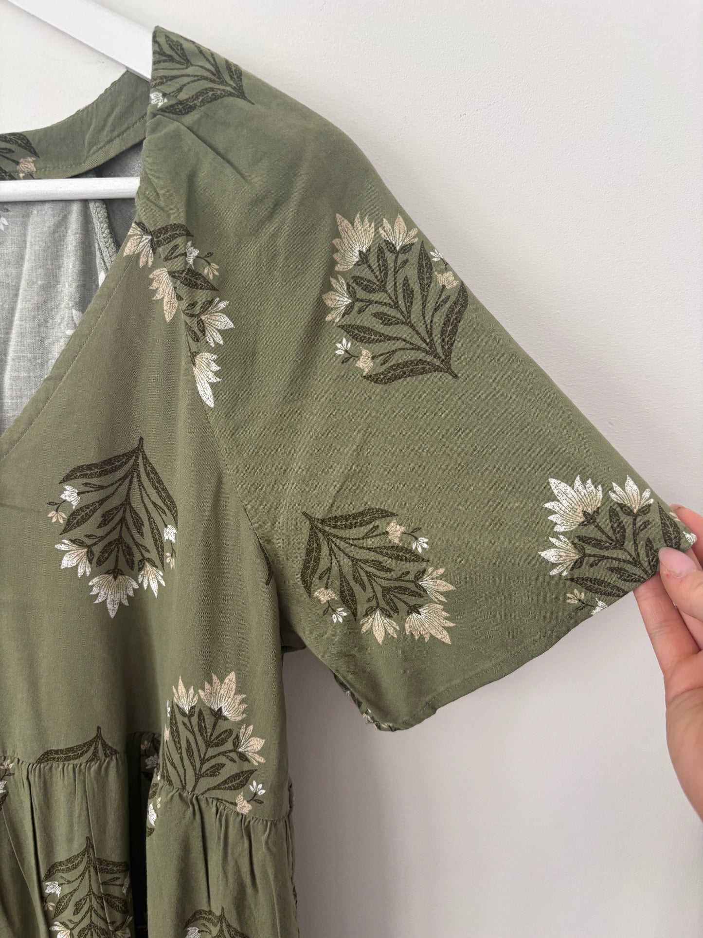 Old Navy Green Printed Swing Dress NWT | Sz Medium